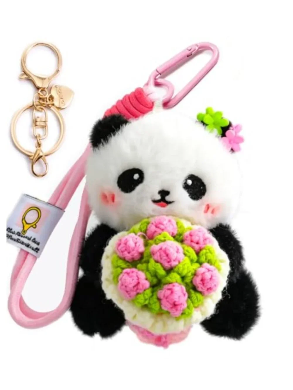 Plush Cat Keychain Bag Charm Kawaii Purse Accessory for Women